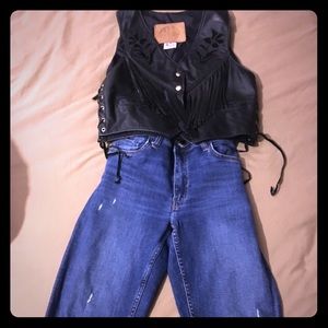 Real leather cowgirl vest